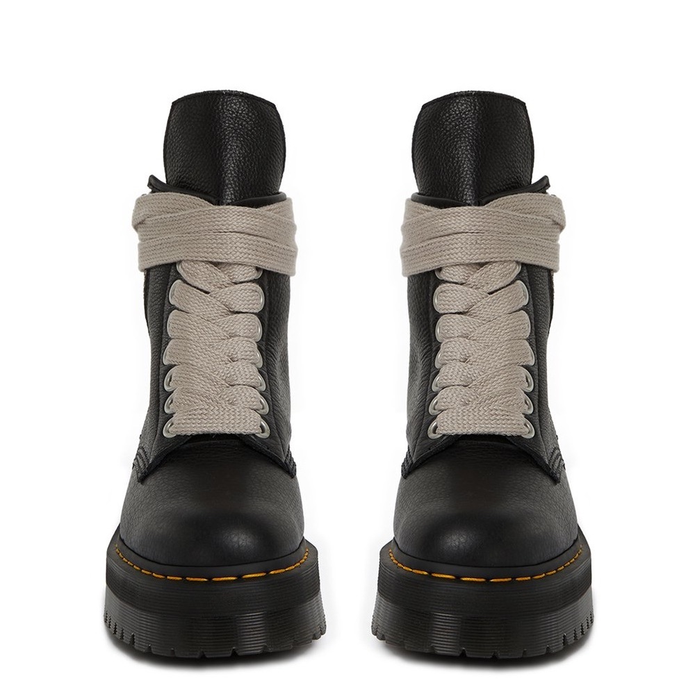 DR MARTENS X RICK OWENS FW22 STROBE 1460 BLACK BOOT IN MATTE GRAINY COW LEATHER